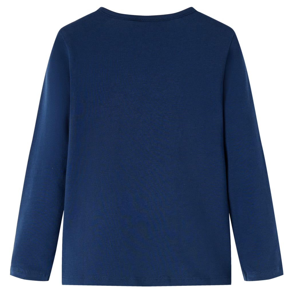 Kindershirt met lange mouwen 116 marineblauw