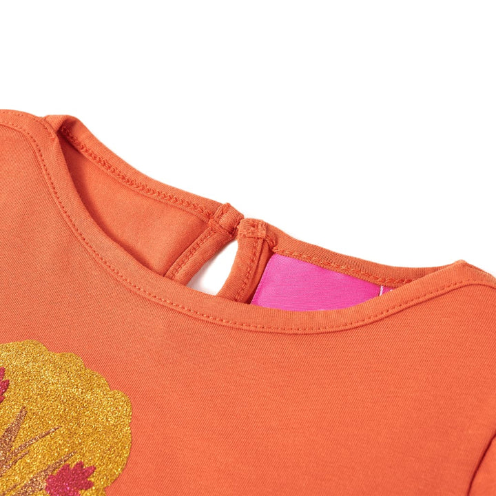 Kindershirt met lange mouwen 116 oranjebruin