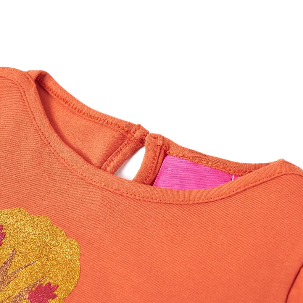 Kindershirt met lange mouwen 140 oranjebruin