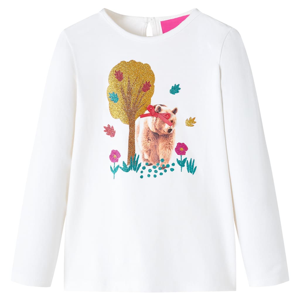 Kindershirt met lange mouwen 92 ecru