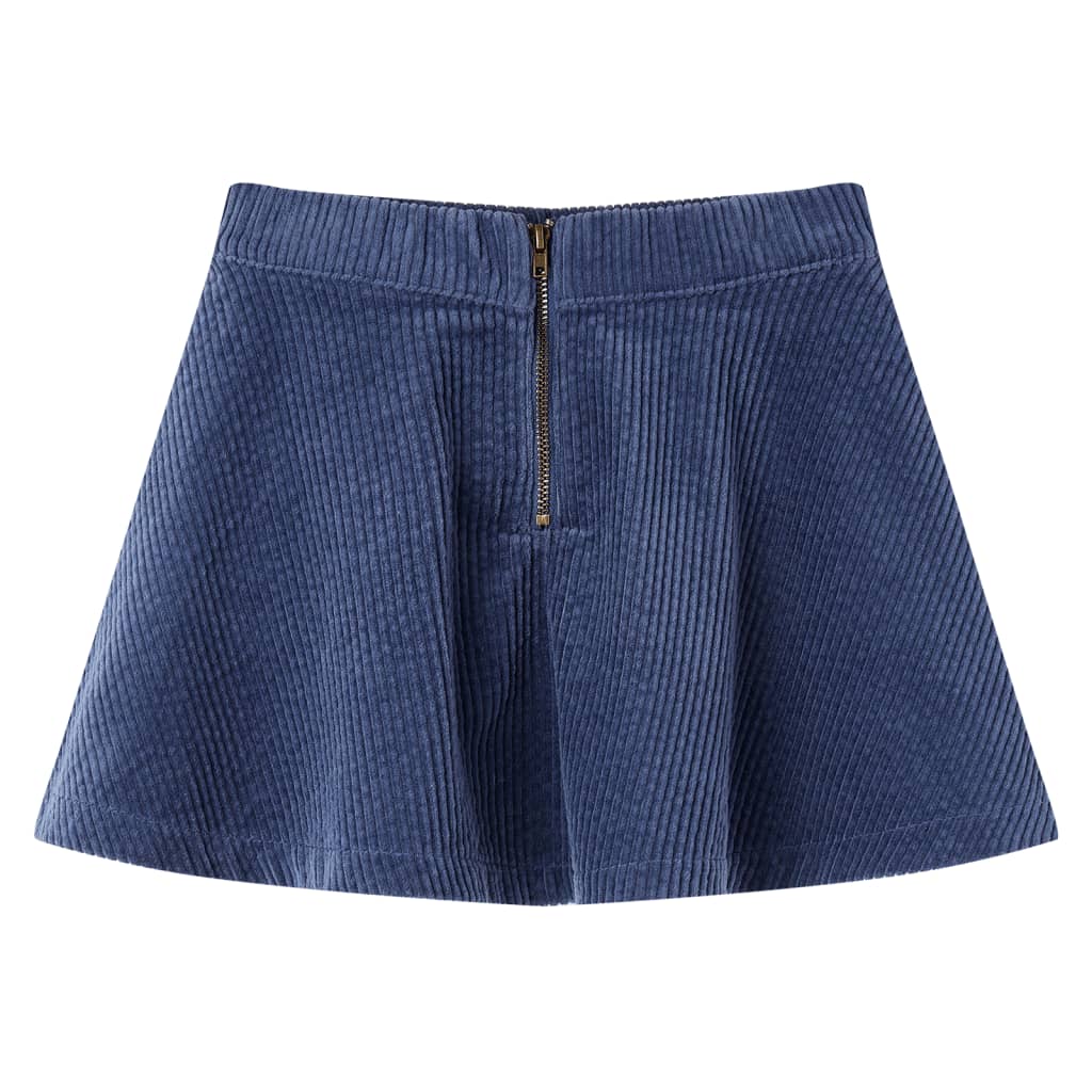 Kinderrok met zakken ribfluweel 104 marineblauw