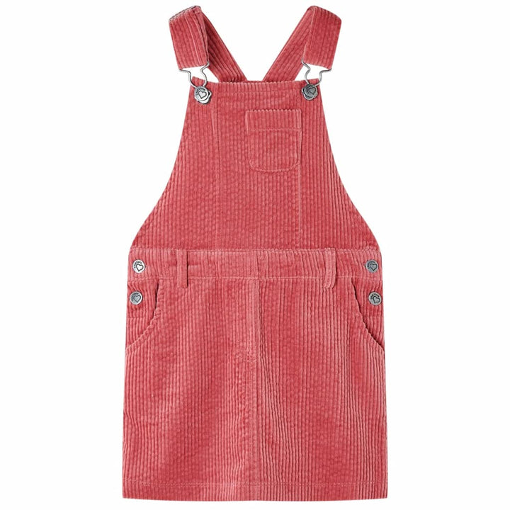 Kindertuinjurk 92 ribfluweel roze