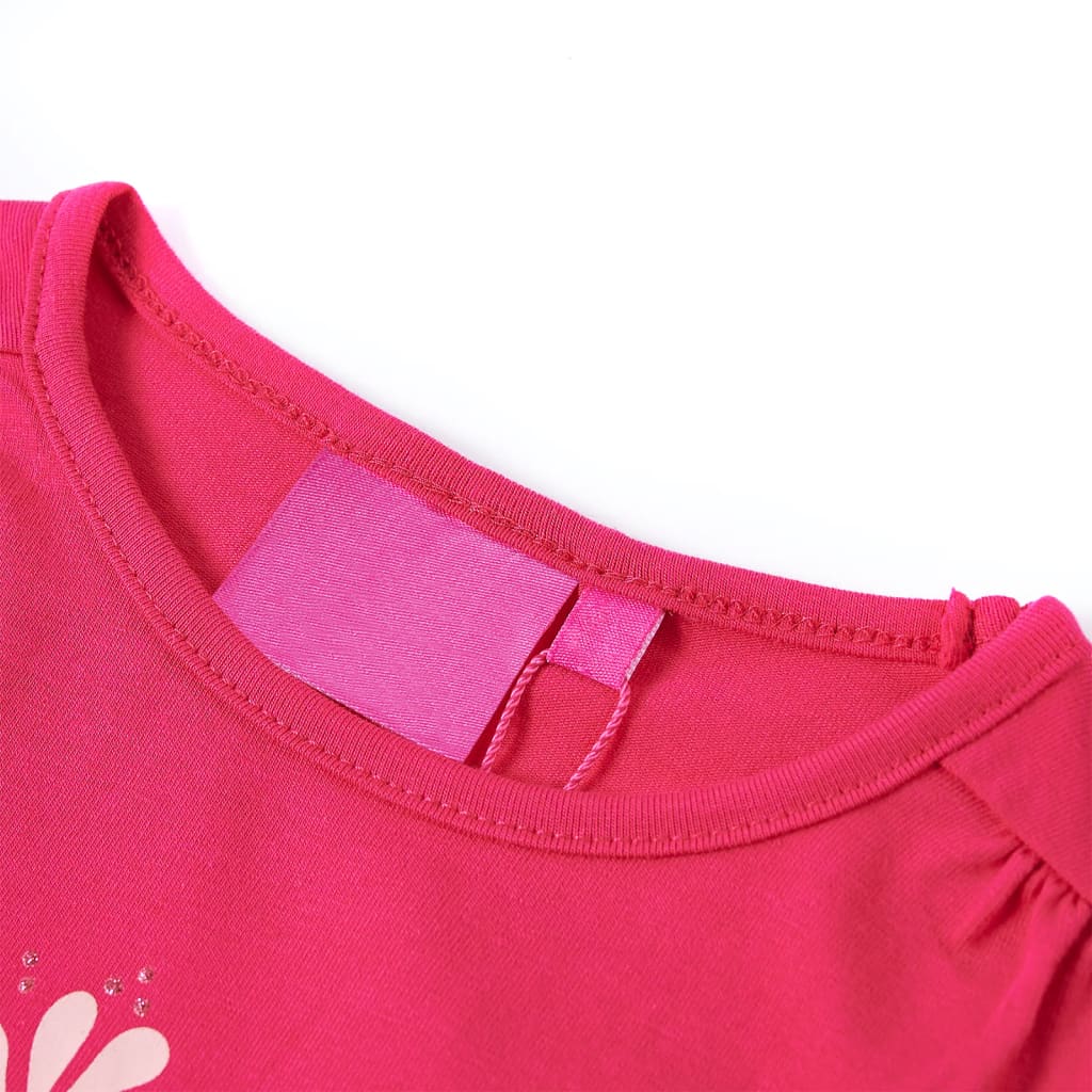 Kindershirt met lange mouwen 104 felroze