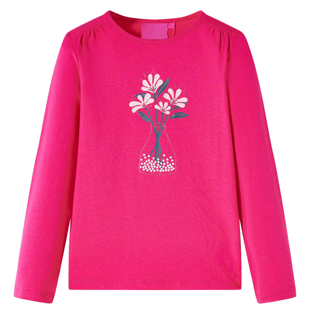 Kindershirt met lange mouwen 116 felroze