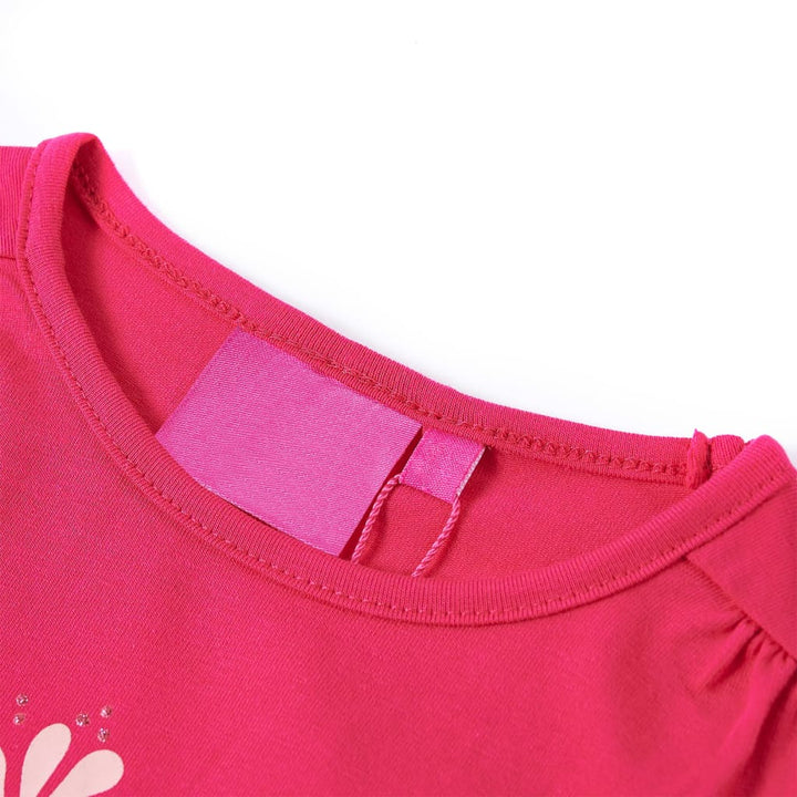 Kindershirt met lange mouwen 116 felroze