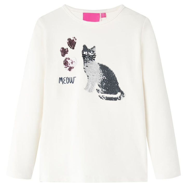 Kindershirt met lange mouwen 104 ecru