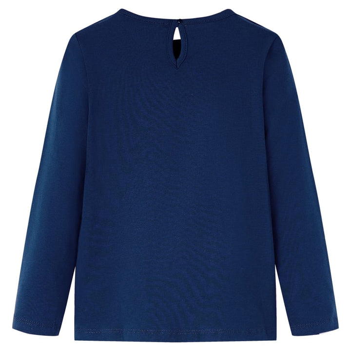 Kindershirt met lange mouwen 116 marineblauw