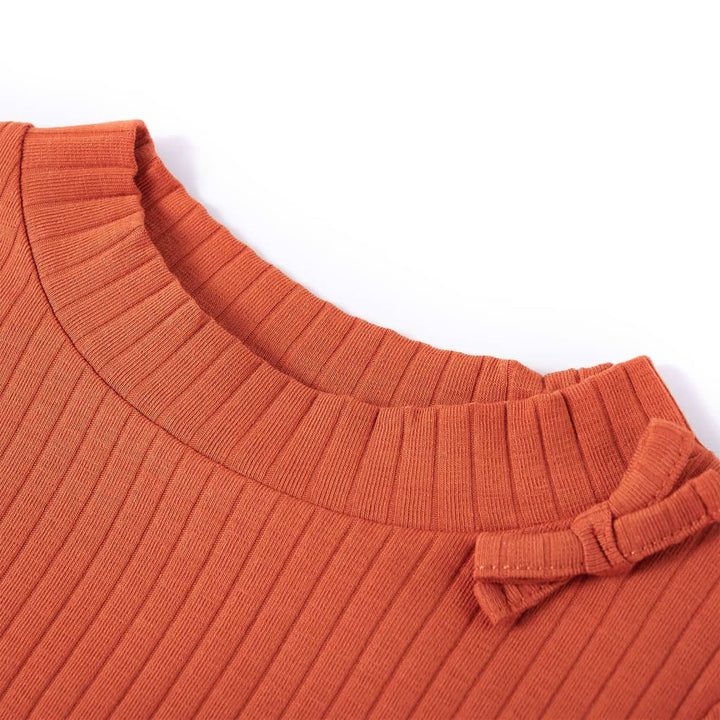 Kindershirt met lange mouwen 116 oranjebruin