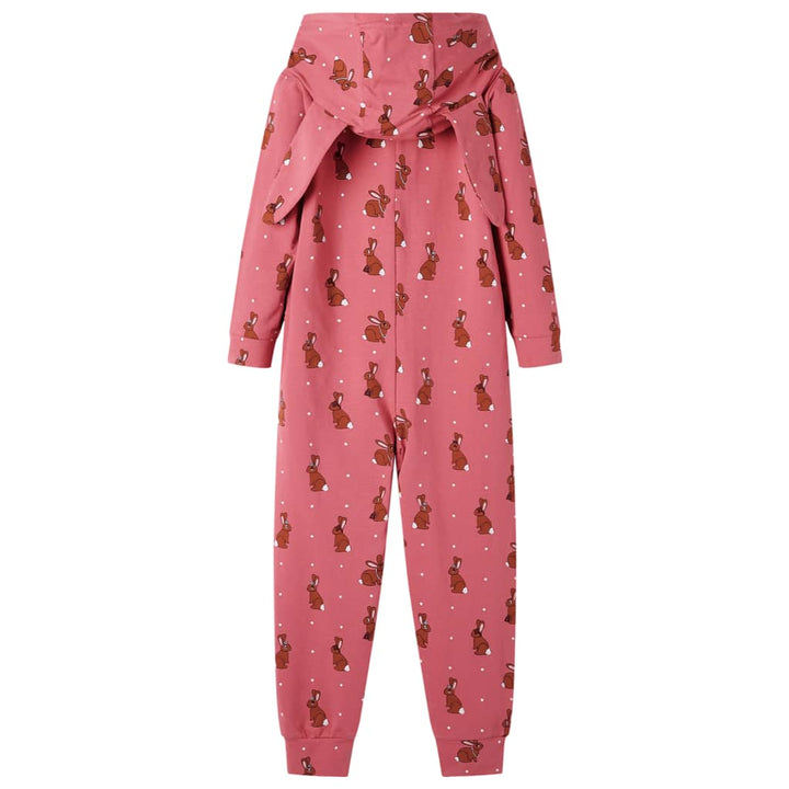 Kinderonesie met capuchon 92 oudroze