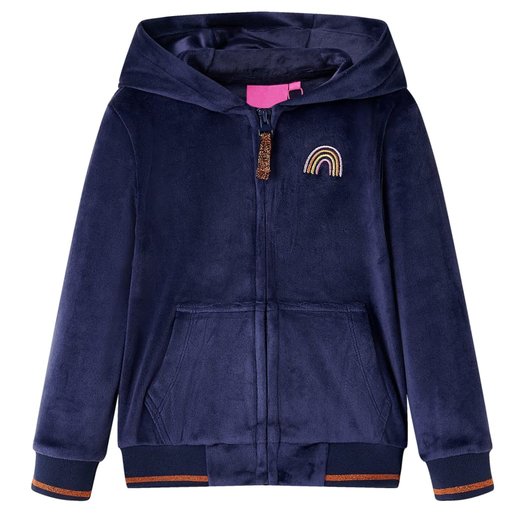 Kinderjas met capuchon 116 marineblauw