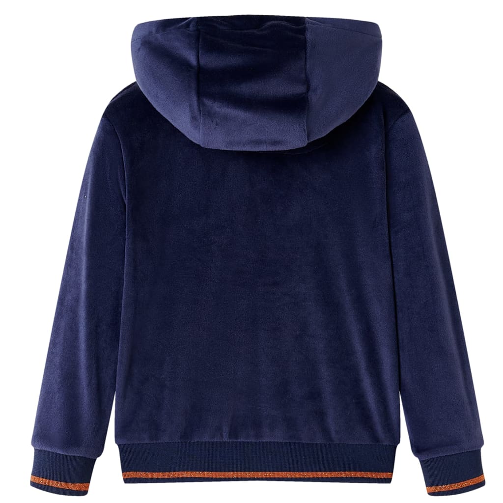 Kinderjas met capuchon 140 marineblauw