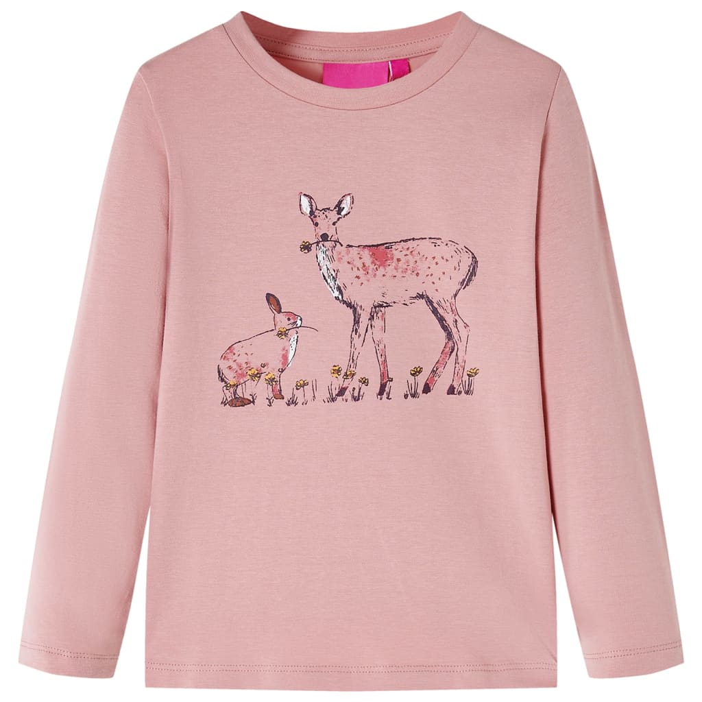 Kindershirt met lange mouwen 92 roze