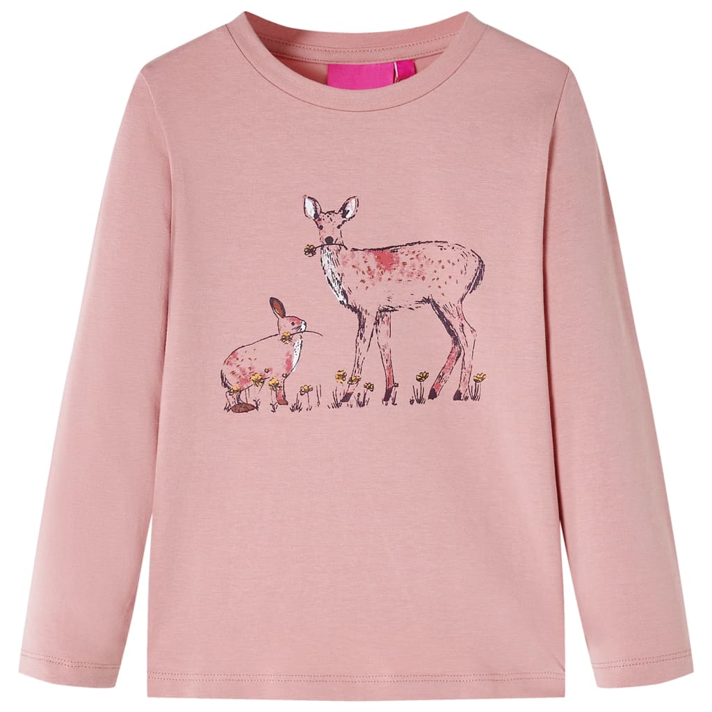 Kindershirt met lange mouwen 128 roze