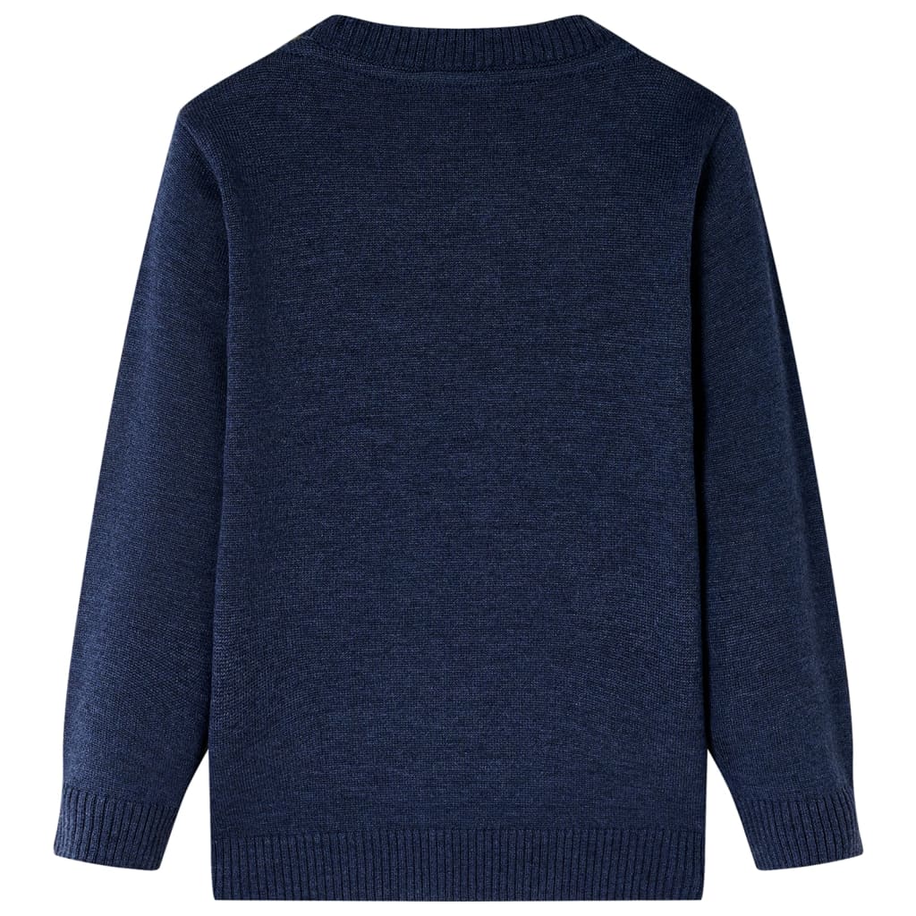 Kindertrui gebreid 116 marineblauw