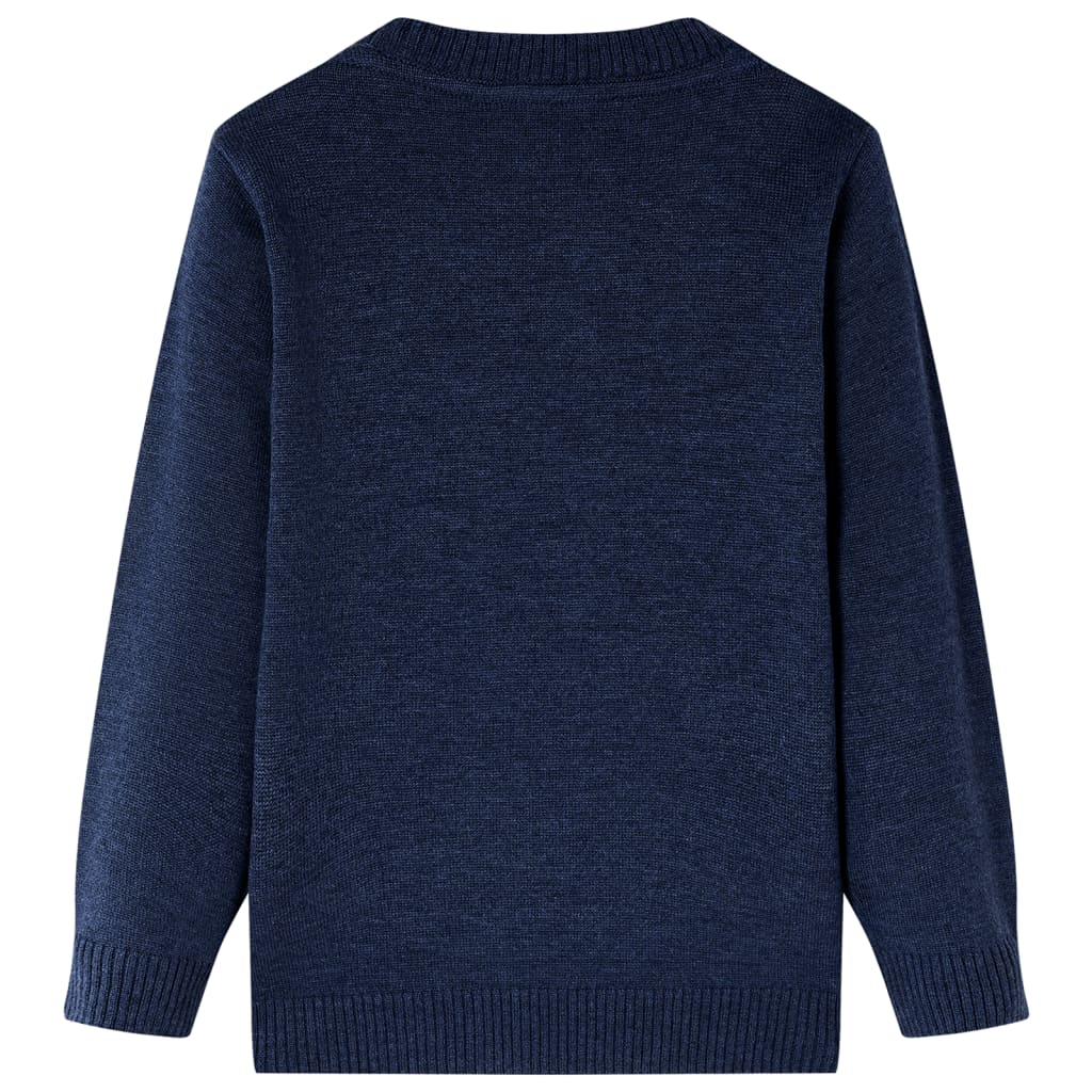 Kindertrui gebreid 128 marineblauw