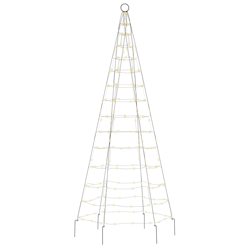 Lichtkegel aan vlaggenmast 180 cm 200 LED's warmwit