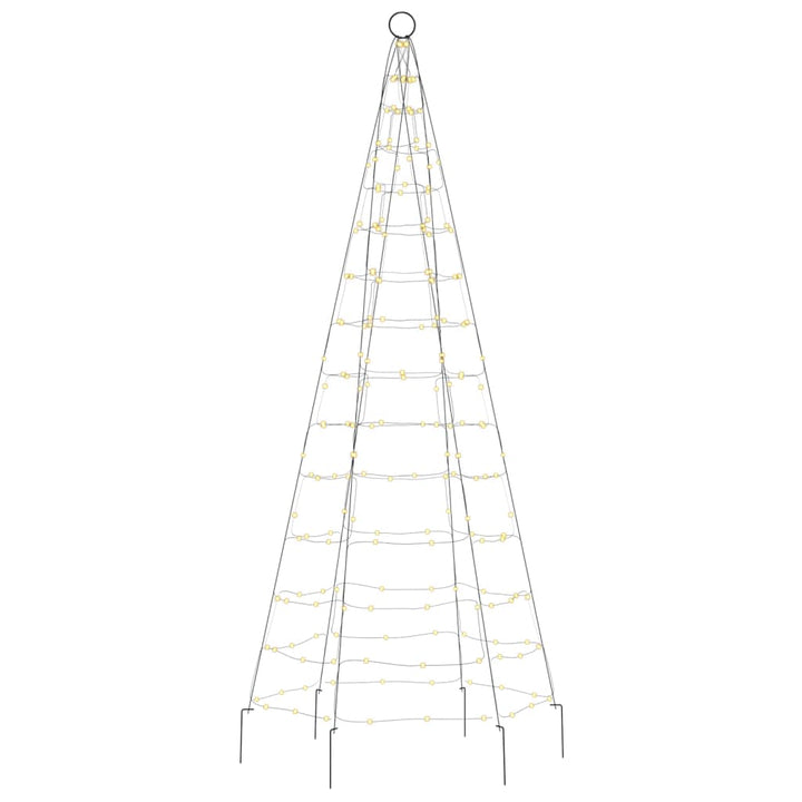 Lichtkegel aan vlaggenmast 180 cm 200 LED's warmwit