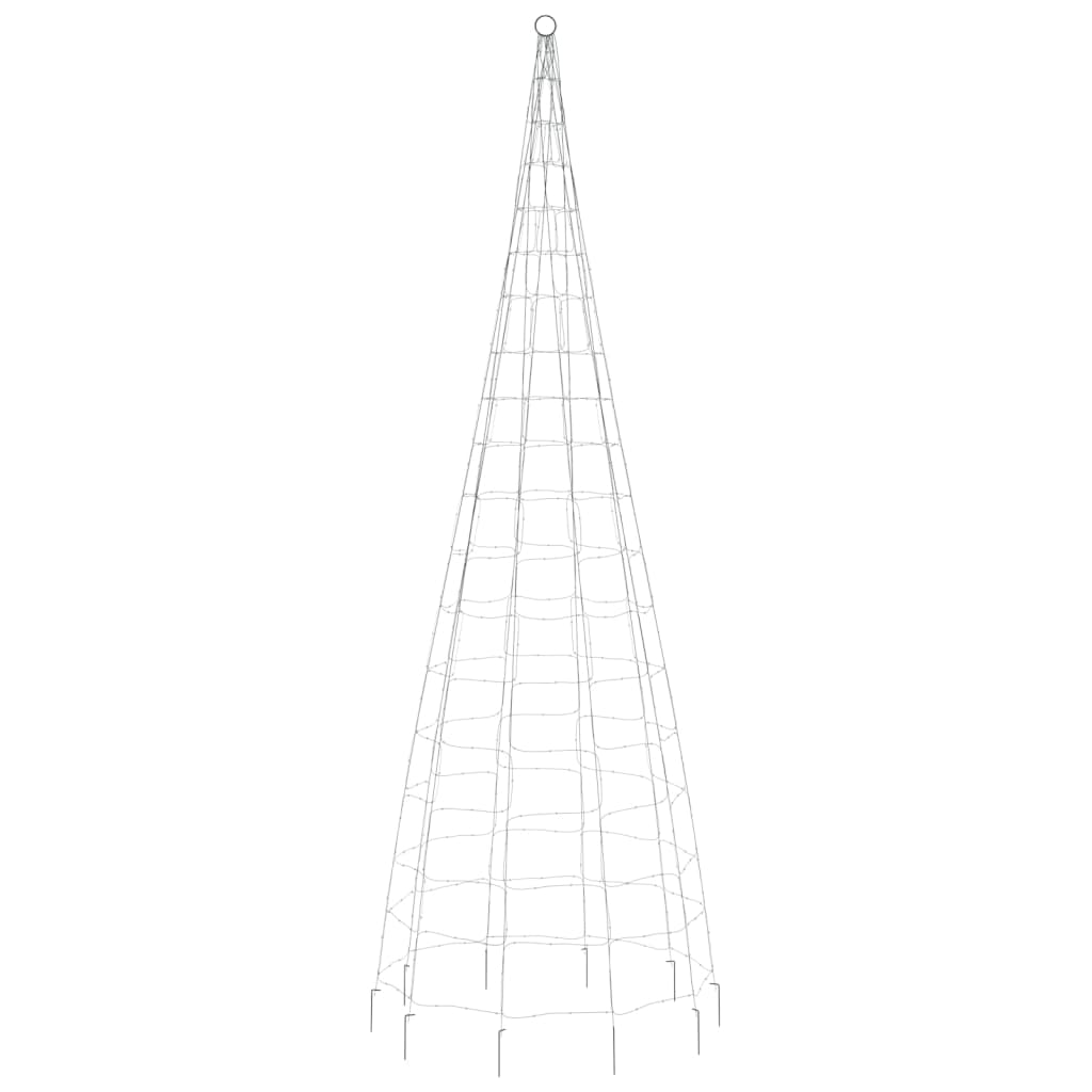 Lichtkegel aan vlaggenmast 550 blauwe LED's 300 cm