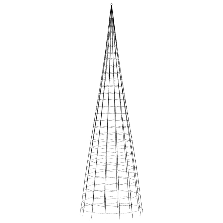 Lichtkegel aan vlaggenmast 3000 blauwe LED's 800 cm