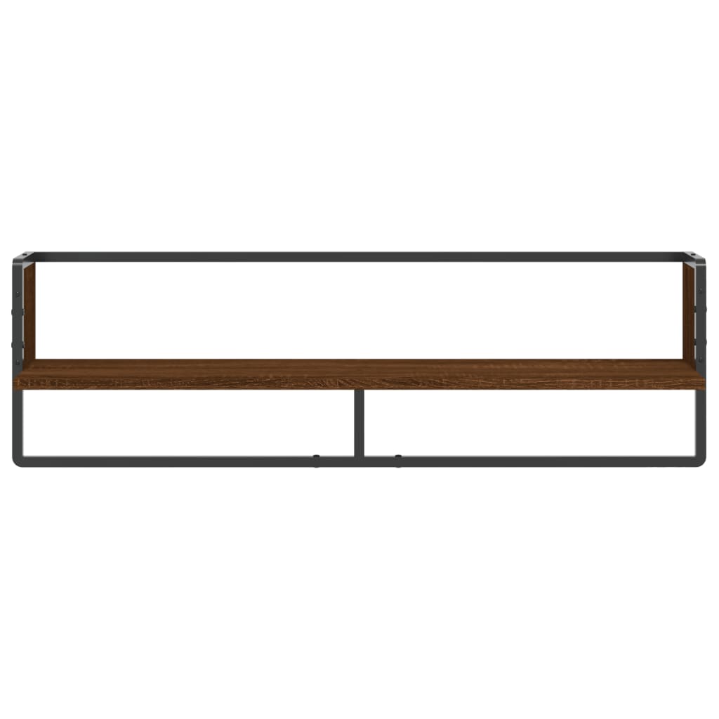 Wandschap met stang 100x25x30 cm bruineikenkleurig