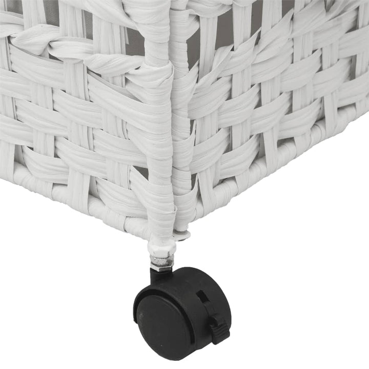 Wasmand op wielen 66x35x60 cm rattan wit