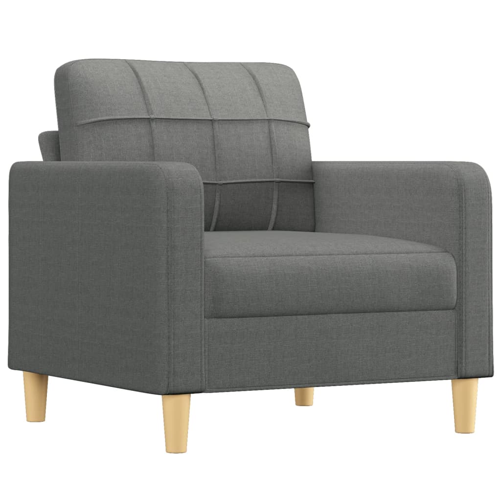 Fauteuil met voetenbank 60 cm stof donkergrijs