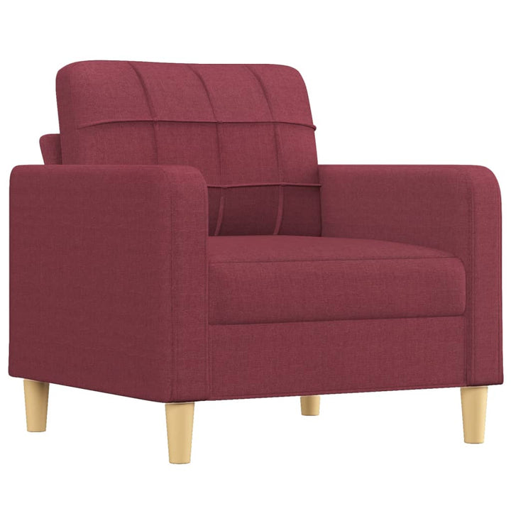 Fauteuil met voetenbank 60 cm stof wijnrood