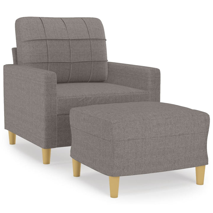 Fauteuil met voetenbank 60 cm stof taupe