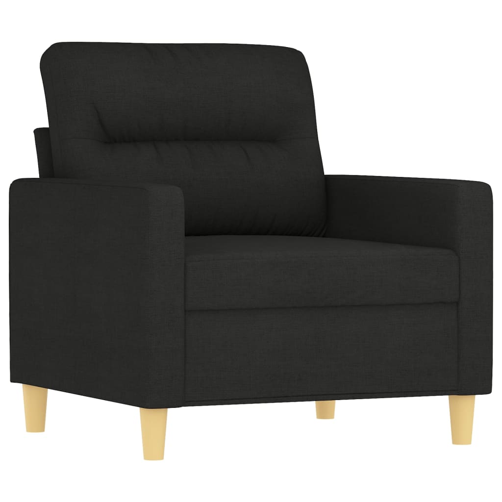 Fauteuil met voetenbank 60 cm stof zwart