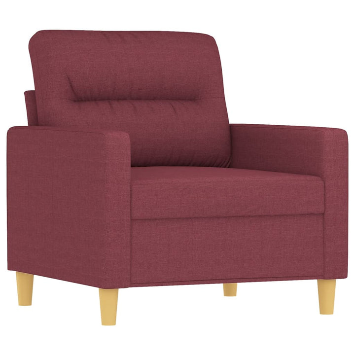 Fauteuil met voetenbank 60 cm stof wijnrood