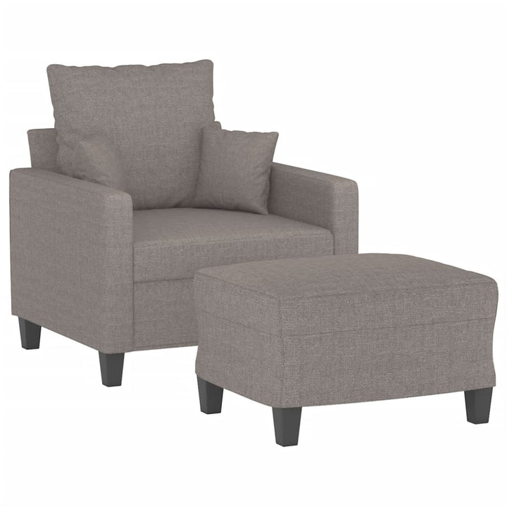 Fauteuil met voetenbank 60 cm stof taupe