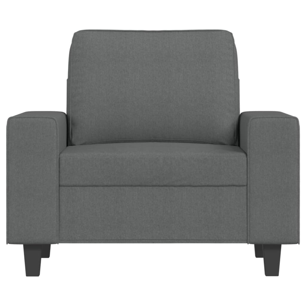 Fauteuil met voetenbank 60 cm stof donkergrijs