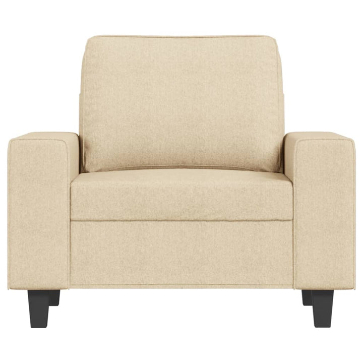 Fauteuil met voetenbank 60 cm stof crèmekleurig