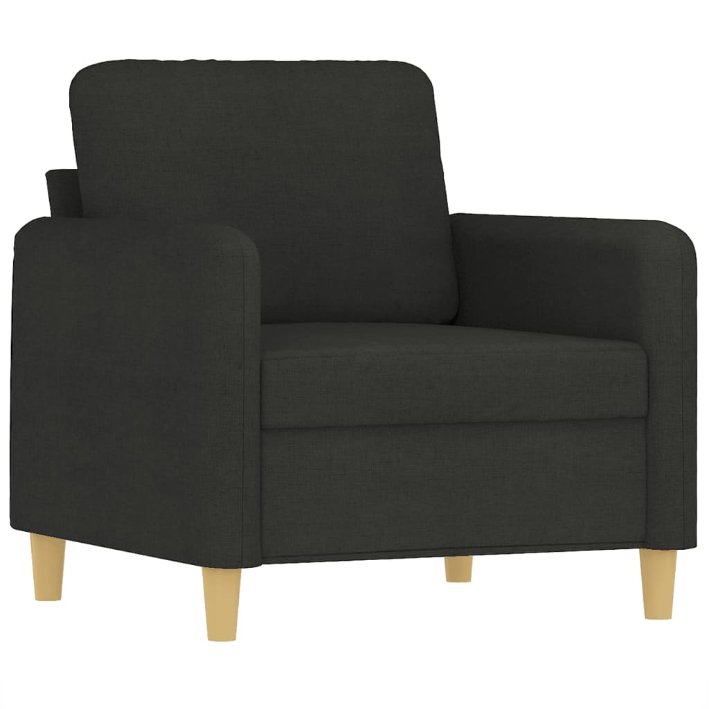 Fauteuil met voetenbank 60 cm stof zwart