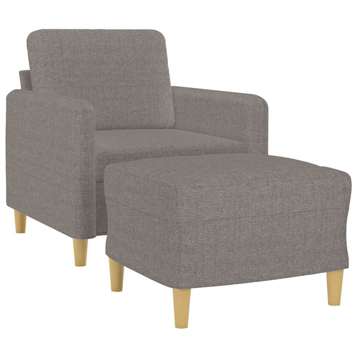 Fauteuil met voetenbank 60 cm stof taupe