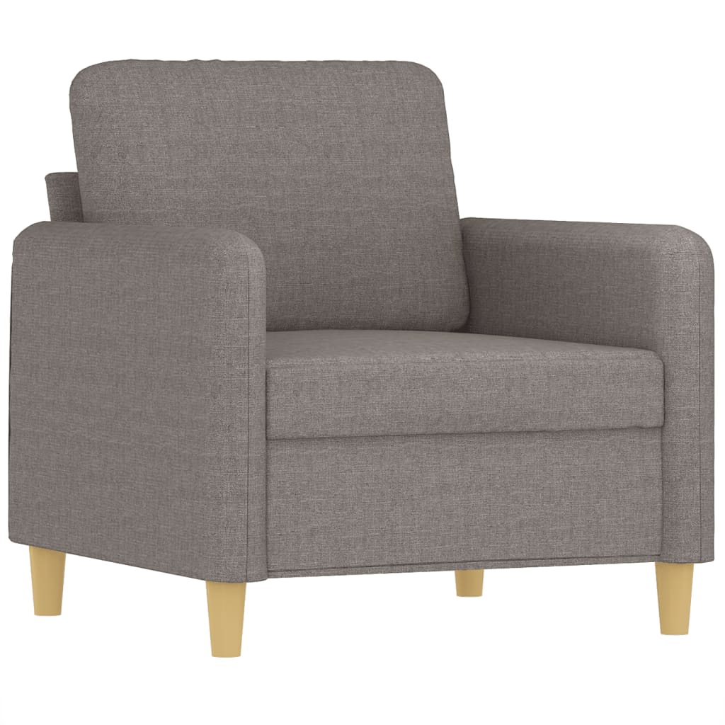 Fauteuil met voetenbank 60 cm stof taupe