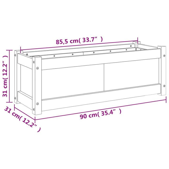 Plantenbak 90x31x31 cm massief grenenhout