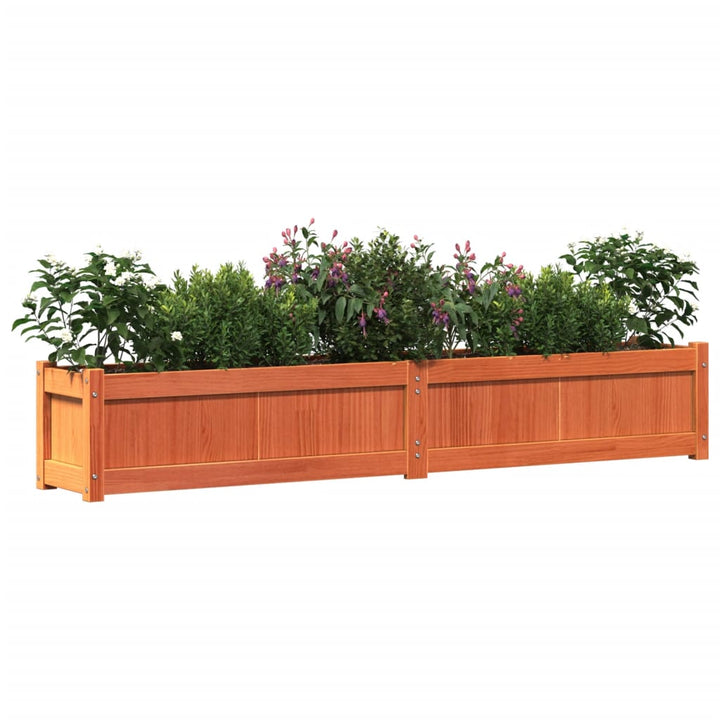 Plantenbak 180x31x31 cm massief grenenhout wasbruin