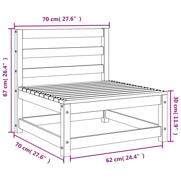 Tuinbank zonder armleuningen 3 st 70x70x67 cm grenenhout