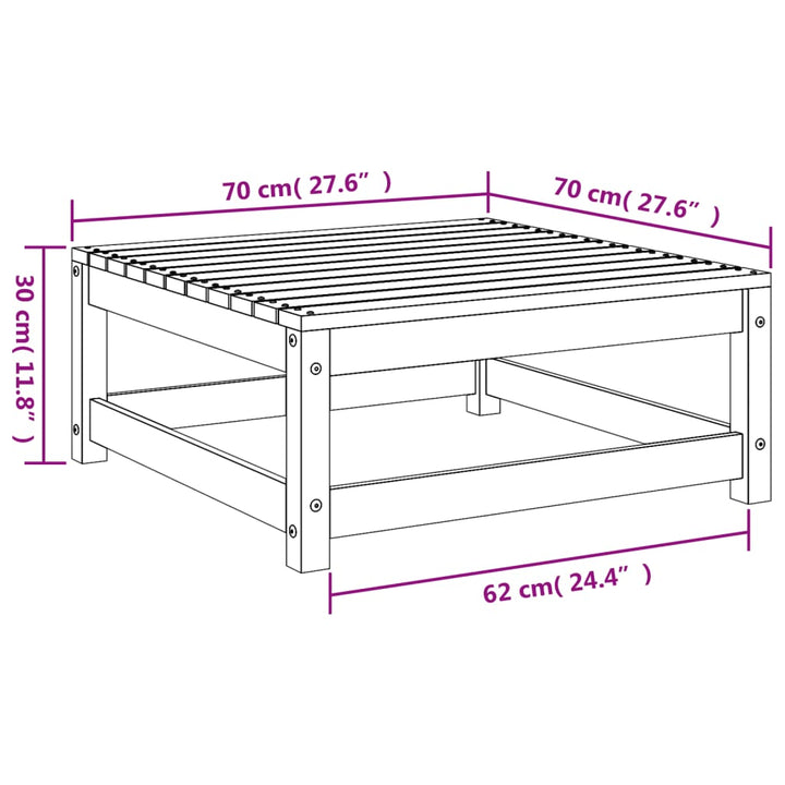 Tuinvoetenbank 70x70x30 cm massief douglashout