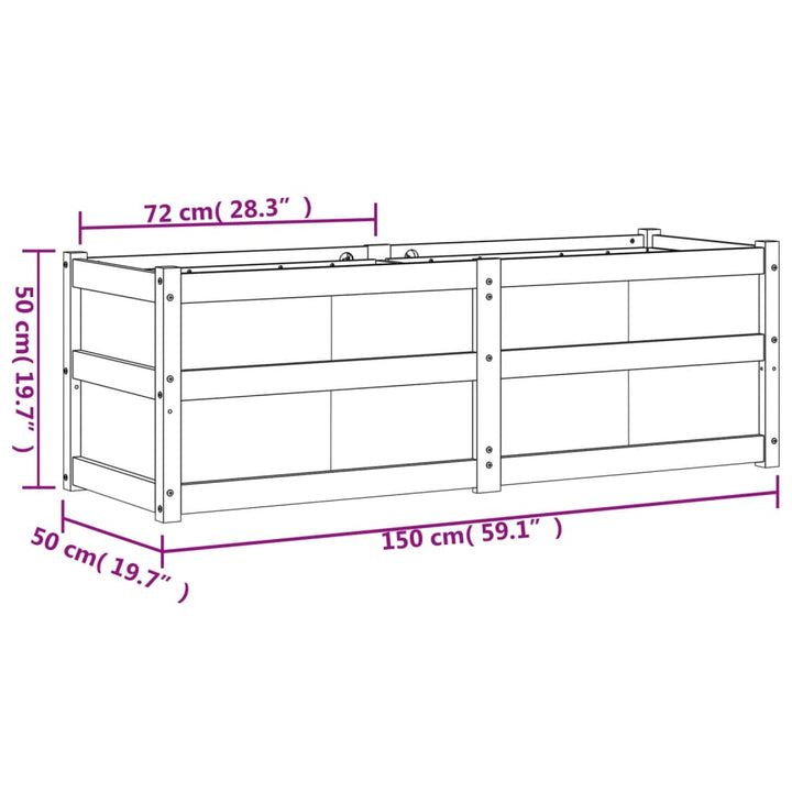 Plantenbak 150x50x50 cm massief douglashout