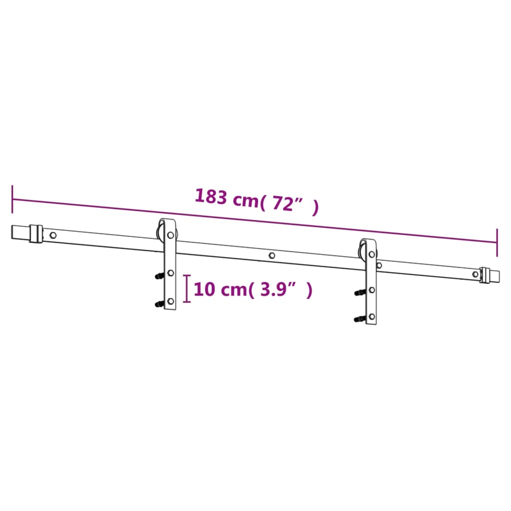 Schuifdeur met beslag 70x210 cm massief groenhout