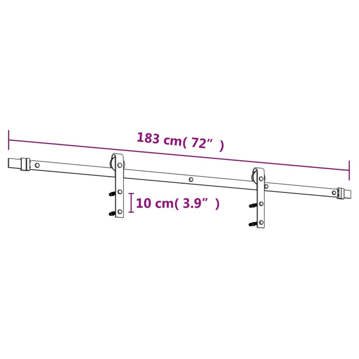 Schuifdeur met beslag 90x210 cm massief grenenhout