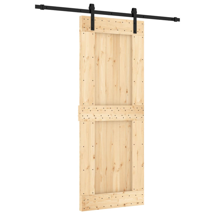 Schuifdeur met beslag 80x210 cm massief groenhout