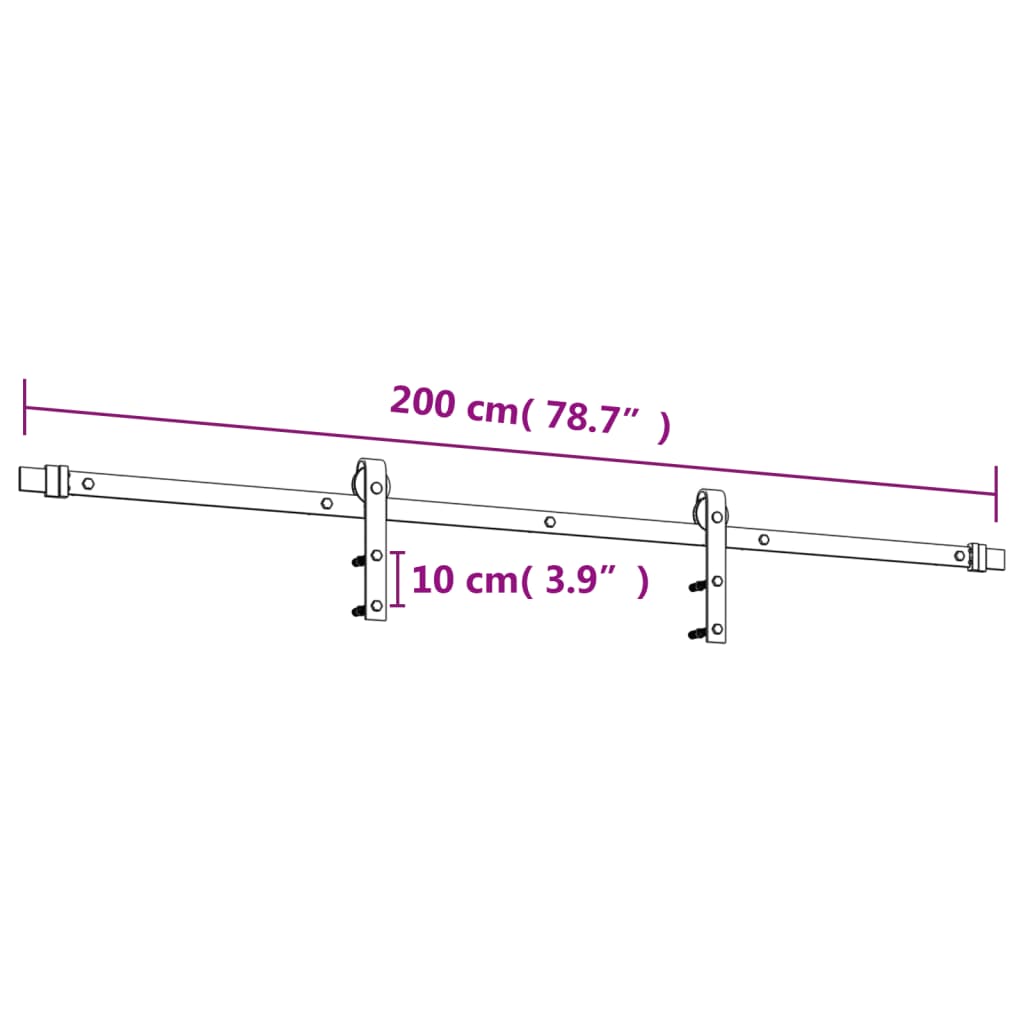 Schuifdeur met beslag 70x210 cm massief groenhout