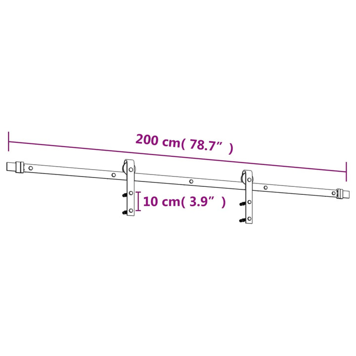 Schuifdeur met beslag 70x210 cm massief groenhout