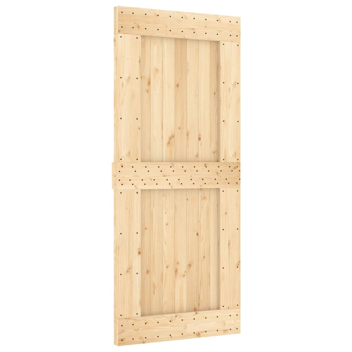 Schuifdeur met beslag 90x210 cm massief groenhout