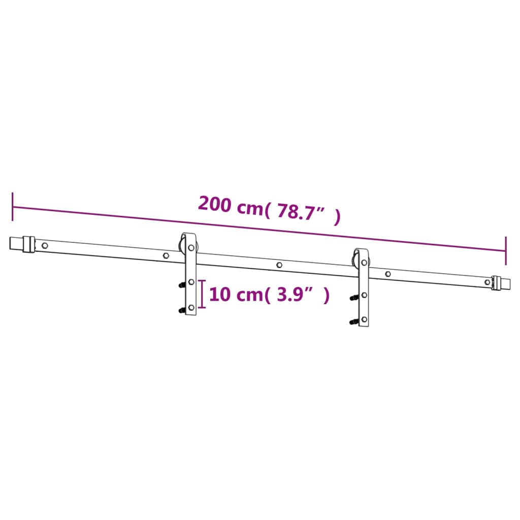 Schuifdeur met beslag 90x210 cm massief groenhout