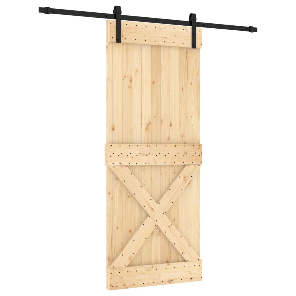 Schuifdeur met beslag 85x210 cm massief grenenhout