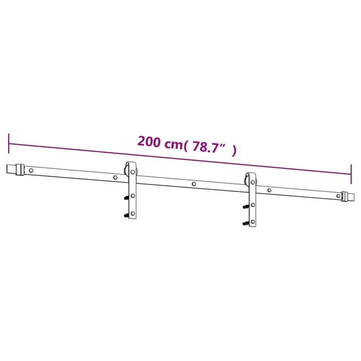 Schuifdeur met beslag 90x210 cm massief grenenhout